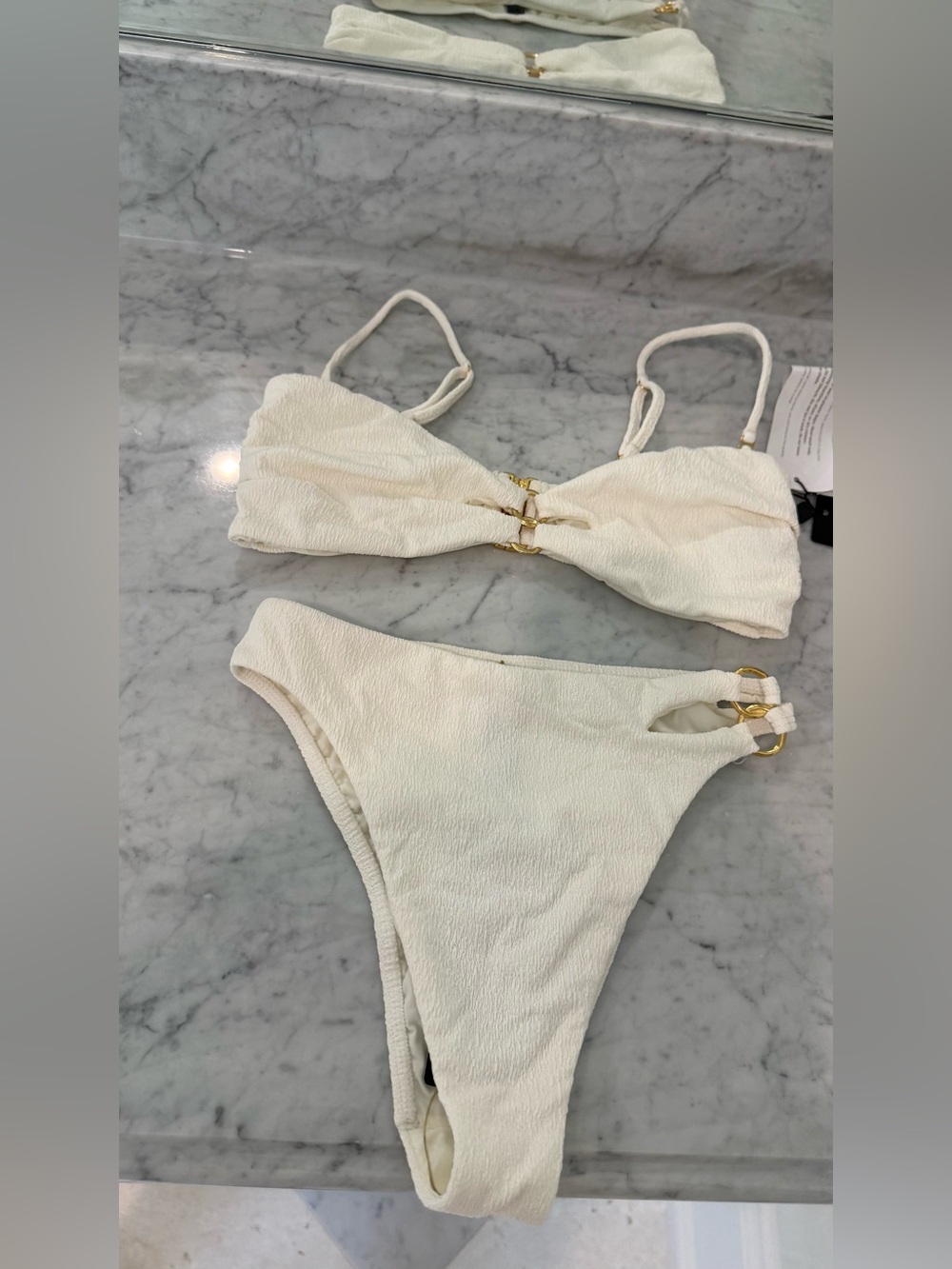 Vix Swimwear Bandeau Bikini Top & bottom in Firenze White